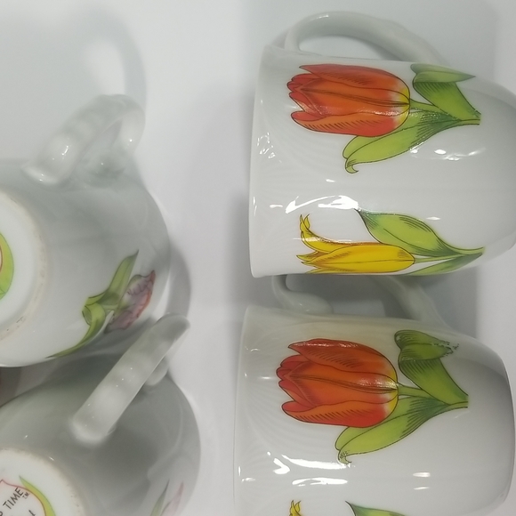 TULIP TIME TEA CUP BY SHAFFORD SET OF 6 CUPS ONLY - Picture 6 of 8